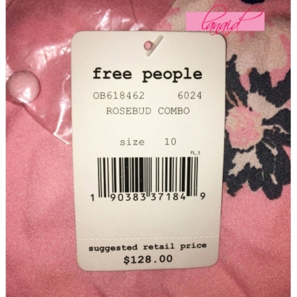 Free People Rosebud Sunshadows Pink floral 10 D/i - Picture 7 of 7